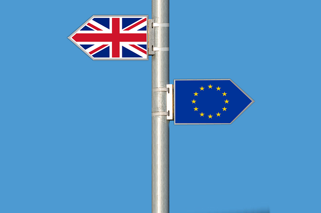 image of EU and UK pointing in opposite directions